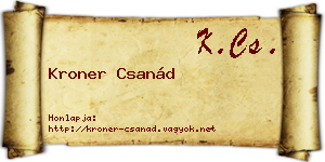 Kroner Csanád névjegykártya