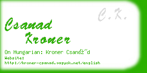 csanad kroner business card